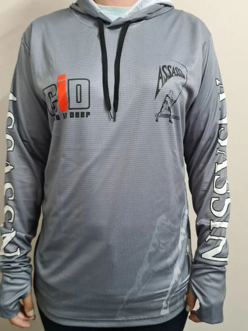 Assassin Long Sleeve Shirts Mens|Flies>Hooded Sunshirt Ifish 10 Year Anniversary