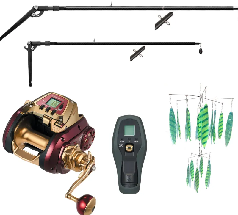 TackleWest Teaser Accessories|Flies>Bonze Kraken Dredge Boom With Daiwa Seaborg 1800 Combo