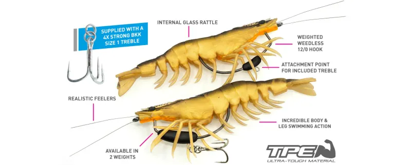 TackleWest Soft Plastic Lures|Flies>Chasebaits Flick Prawn 180 Heavy
