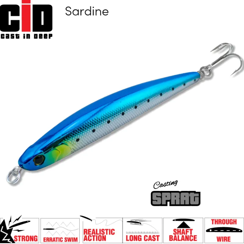 TackleWest Stickbaits|Flies>CID Casting Sprat 80