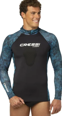 Cressi Dive Wetsuits|Flies>Cobia Hooded Top Long Sleeves 1mm Blue Camo