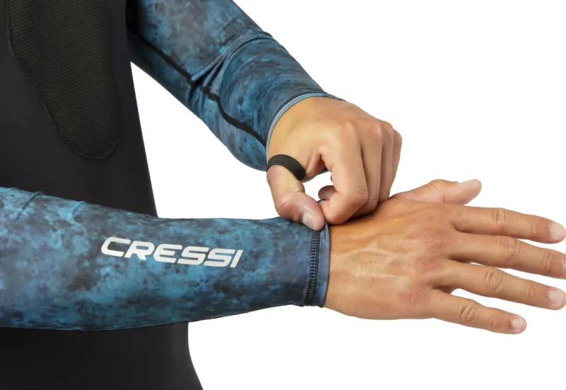 Cressi Dive Wetsuits|Flies>Cobia Hooded Top Long Sleeves 1mm Blue Camo