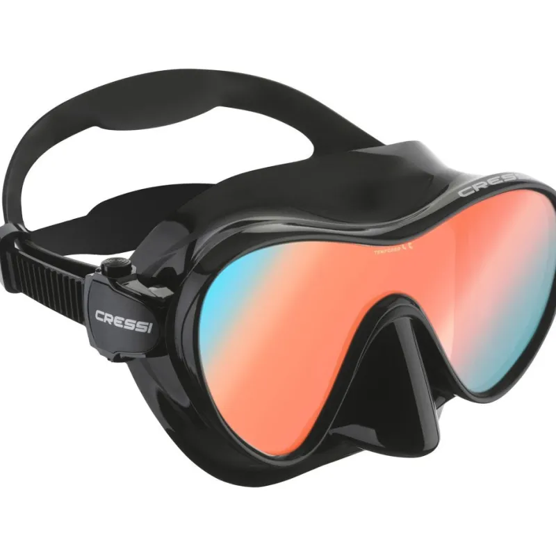 Cressi Dive Masks|Flies>F1 Mask UV420 Blue/Red Lens Black