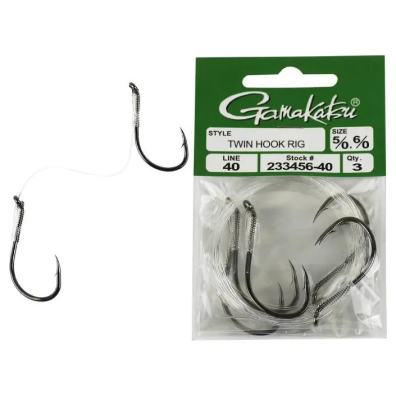 Gamakatsu Pre-made Rigs|Flies>Twin Hook Rig 3-pack