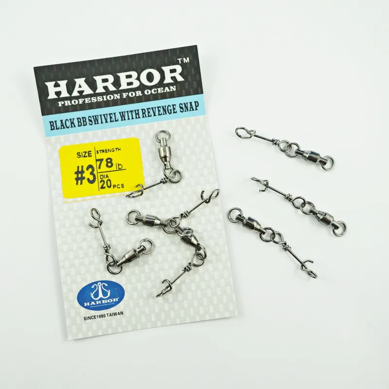 Harbor Swivels|Flies>Ball Bearing Swivel with Revenge Snap 20-pack