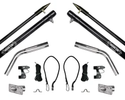 Hookem Boat Outriggers|Flies>Outrigger Set with Rigging Flush Mount 4.5m 3-piece Black