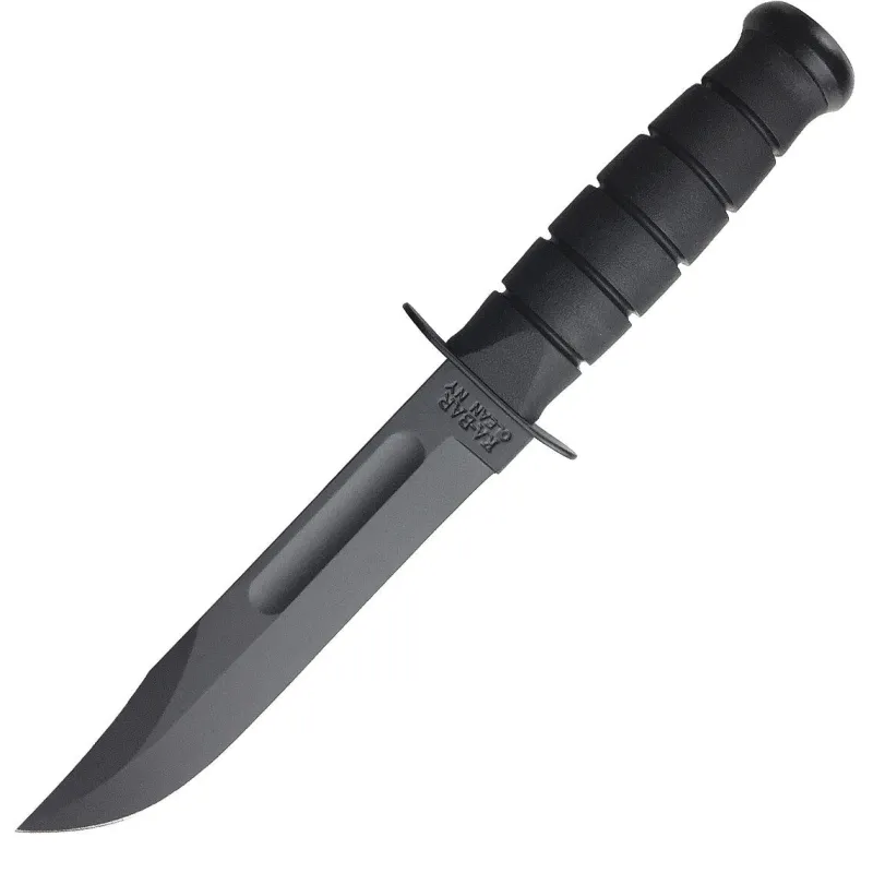Ka-bar Hunting Knives|Flies>KB2221 Mark 1 Kraton Handle Knife with Black Leather Sheath Straight Edge