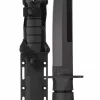 Ka-bar Hunting Knives|Flies>KB1266 Modified Tanto Knife with Black Hard Plastic Sheath Straight Edge