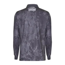 Nomad Long Sleeve Shirts Mens|Flies>Design Collared Fishing Jersey Charcoal Camo