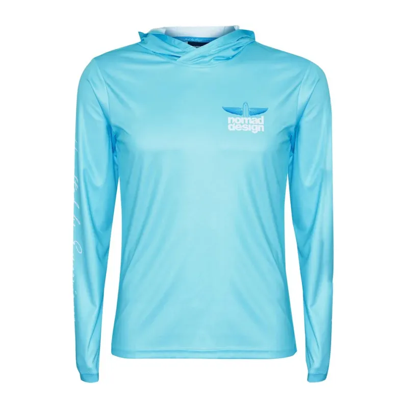 Women Nomad Long Sleeve Shirts Womens|Long Sleeve Shirts Mens>Design Hooded Tech Womens Flyer Teal