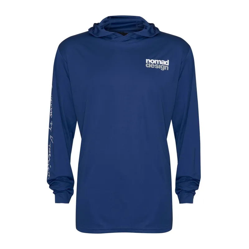 Nomad Long Sleeve Shirts Mens|Flies>Design Hooded Tech Shirt Wayfarer Marine