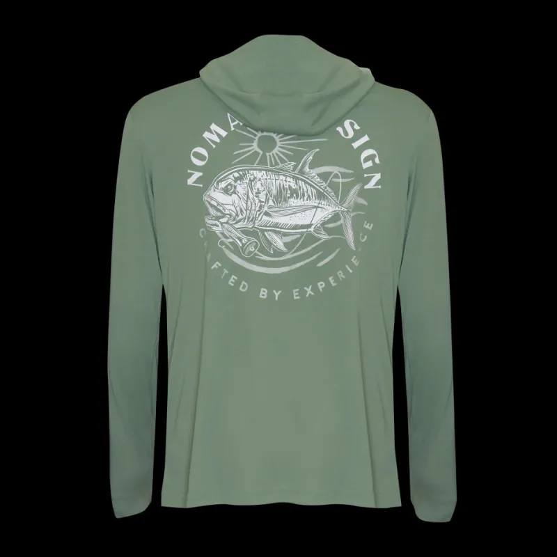 Nomad Long Sleeve Shirts Mens|Flies>Design Hooded Tech Fishing Shirt GT Sunset