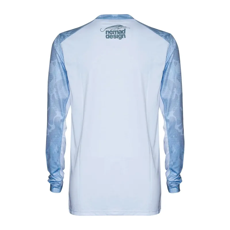 Nomad Long Sleeve Shirts Mens|Flies>Design Tech Shirt Camo Splice Blue