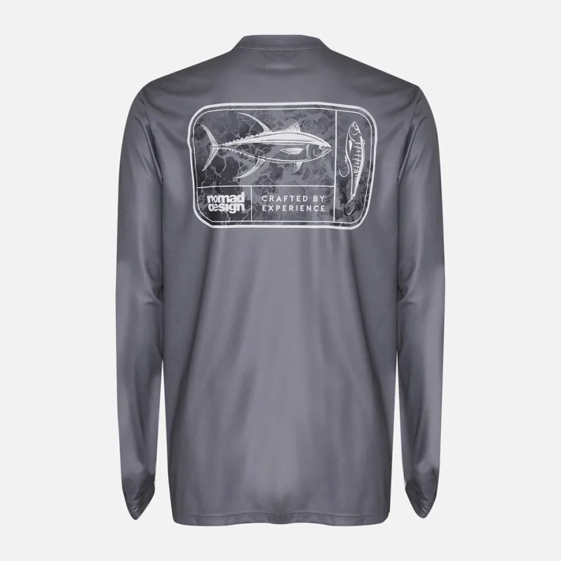 Nomad Long Sleeve Shirts Mens|Flies>Design Tech Shirt Tackle Box Graphite