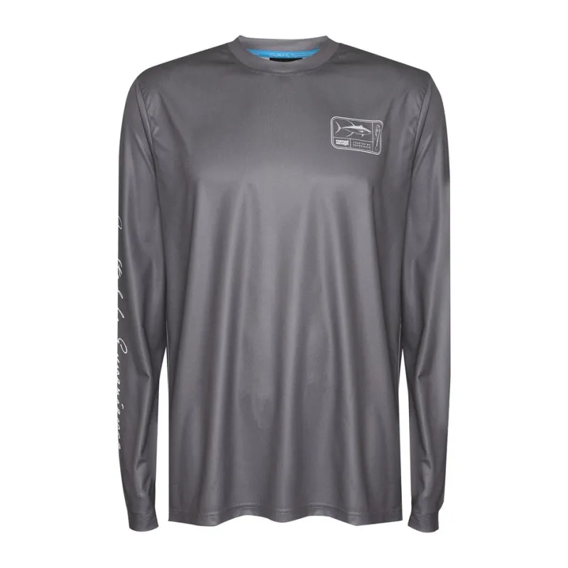 Nomad Long Sleeve Shirts Mens|Flies>Design Tech Shirt Tackle Box Graphite