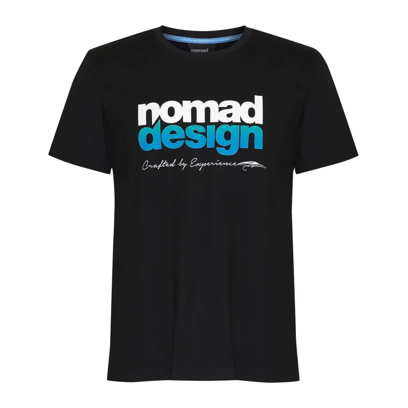 Nomad Short Sleeve Shirts Mens|Flies>Design T/S Logo Aqua Fade Black