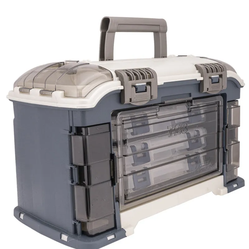 Plano Tackle Boxes And Trays|Flies>728001 Angled System Tackle Box 3600 Blue/Silver