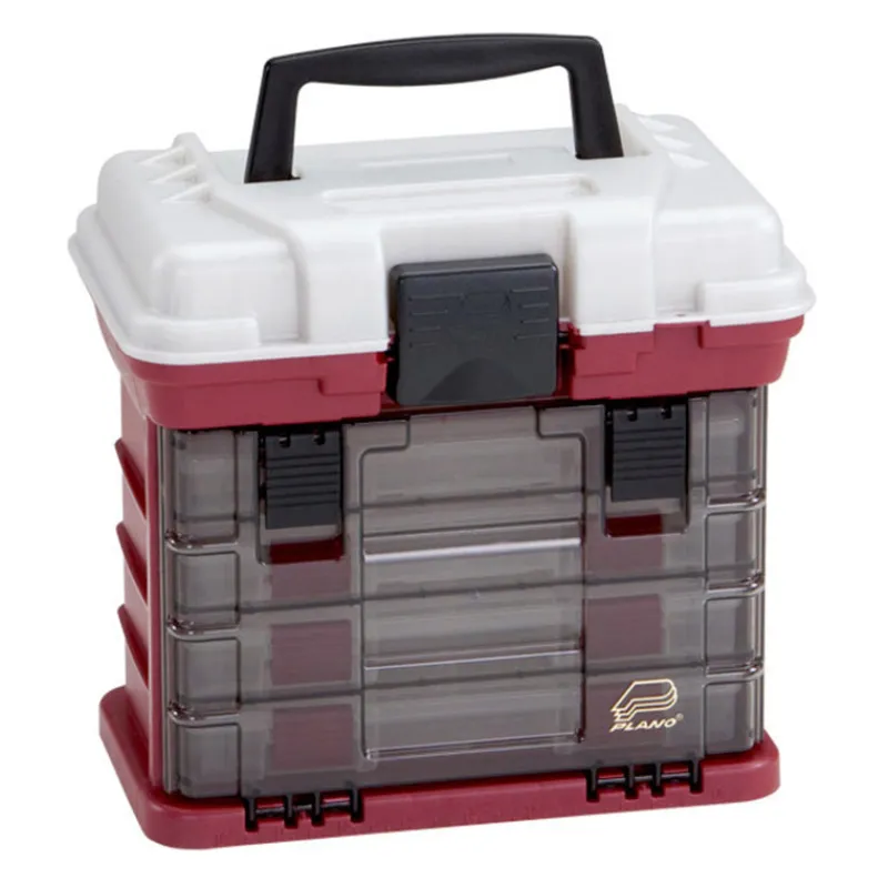 Plano Tackle Boxes And Trays|Flies>4BY 135402 Rack System Tackle Box 3500 Red/Silver
