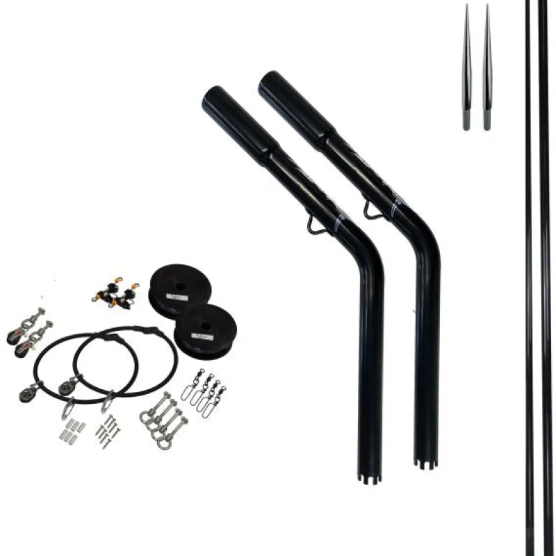 Reelax Boat Outriggers|Flies>Drop In Outrigger 3m Glass Poles Kit Black