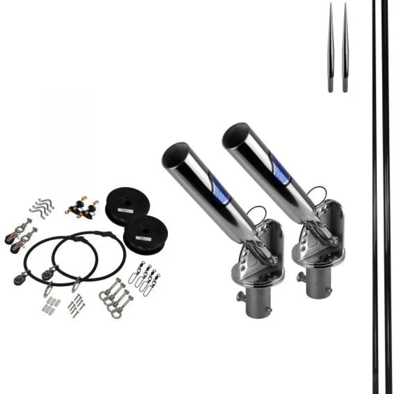 Reelax Boat Outriggers|Flies>T-Top Outrigger 4.5m Glass Poles Kit