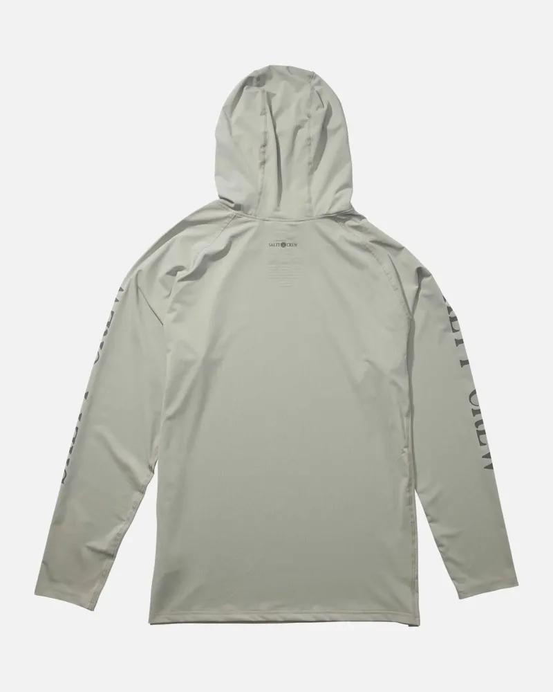 Salty Crew Long Sleeve Shirts Mens|Flies>Alpha Flag Perforated HD W/Mask Gray