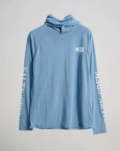 Salty Crew Long Sleeve Shirts Mens|Flies>Alpha Flag Pinnacle Mask Marine Blue