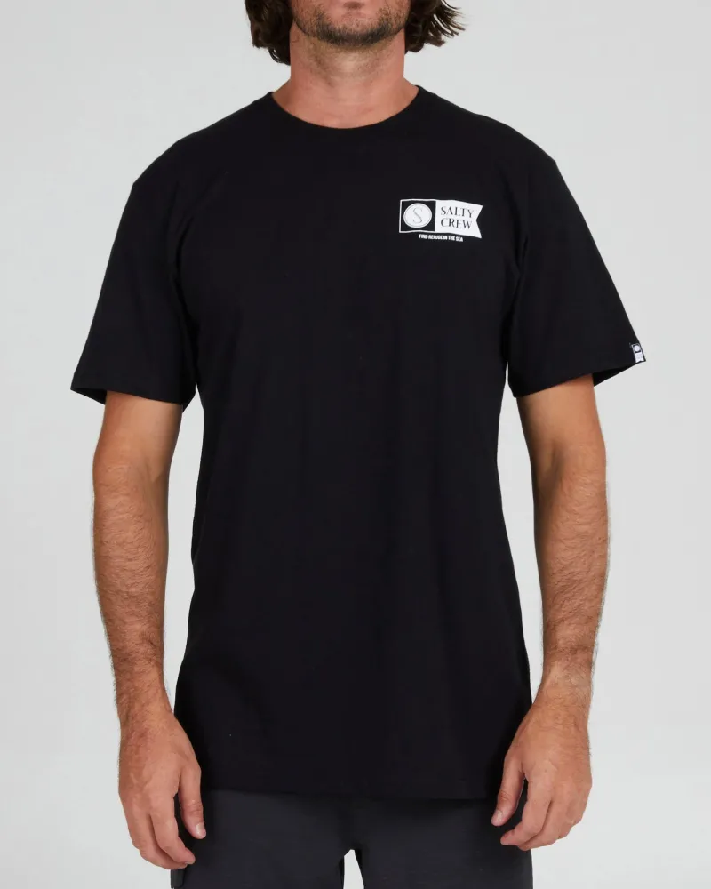 Salty Crew Short Sleeve Shirts Mens|Flies>Alpha SS Tee Black