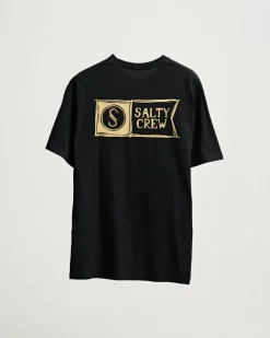 Salty Crew Short Sleeve Shirts Mens|Flies>Alpha Standard SS Tee Black
