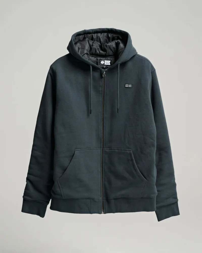 Salty Crew Jackets And Jumpers|Flies>Anchor Quilted Zip Fleece Coal Black
