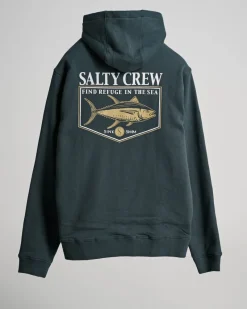 Salty Crew Jackets And Jumpers|Flies>Angler Sherpa Zip Hoodie Coal Black