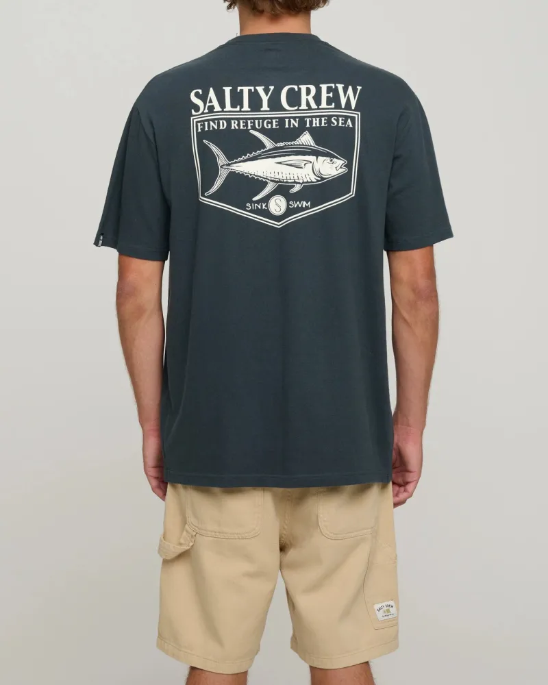 Salty Crew Short Sleeve Shirts Mens|Flies>Angler Standard Tee Coal