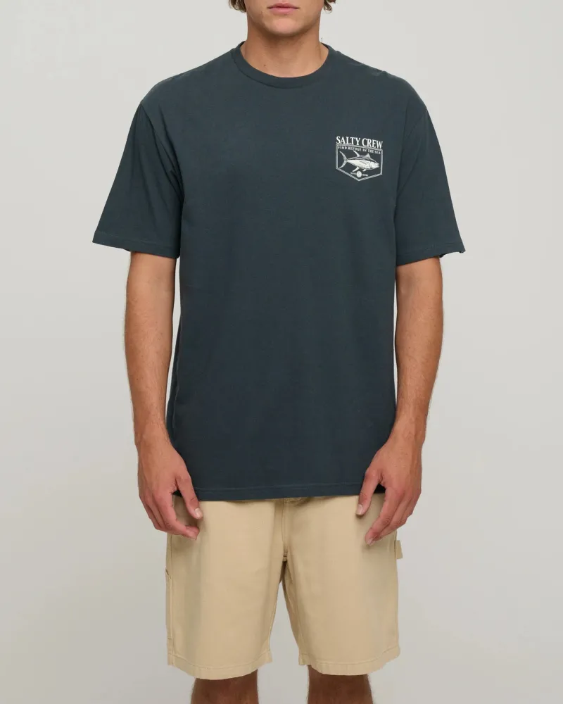 Salty Crew Short Sleeve Shirts Mens|Flies>Angler Standard Tee Coal