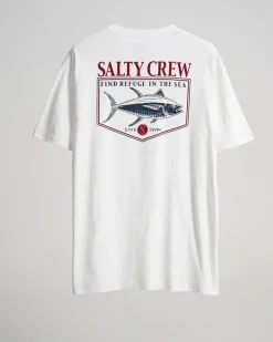 Salty Crew Short Sleeve Shirts Mens|Flies>Angler Standard Tee White