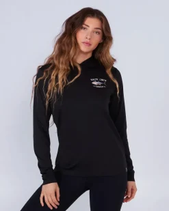 Women Salty Crew Long Sleeve Shirts Womens|Long Sleeve Shirts Mens>Big Blue Hooded Sunshirt Wmns Black