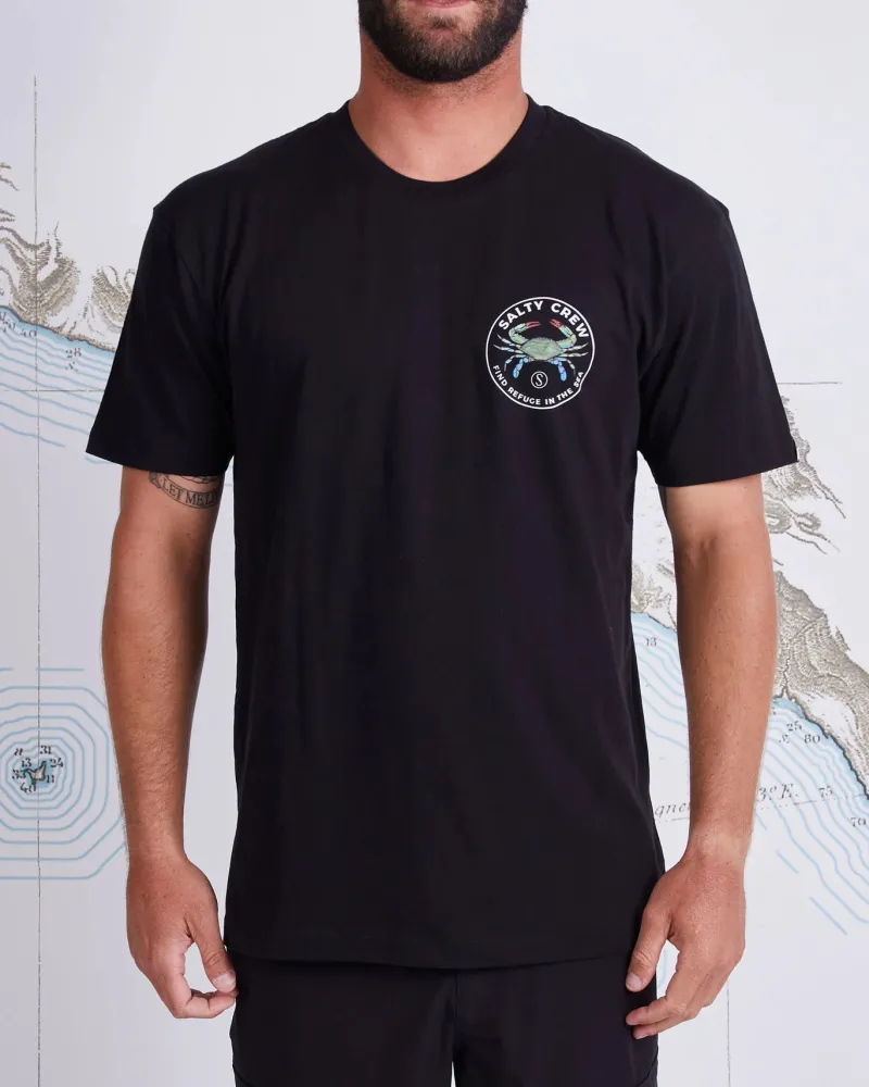 Salty Crew Short Sleeve Shirts Mens|Flies>Blue Crabber SS Tee Black
