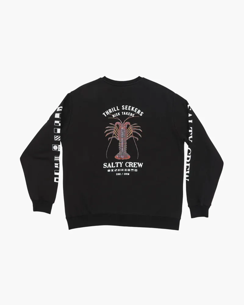 Salty Crew Jackets And Jumpers|Flies>Buggin Out Crew Fleece Jumper Black