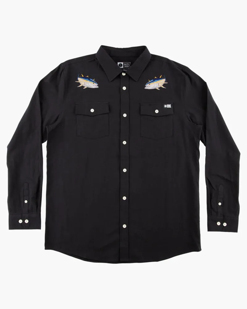 Salty Crew Long Sleeve Shirts Mens|Flies>Cortes LS Woven Black