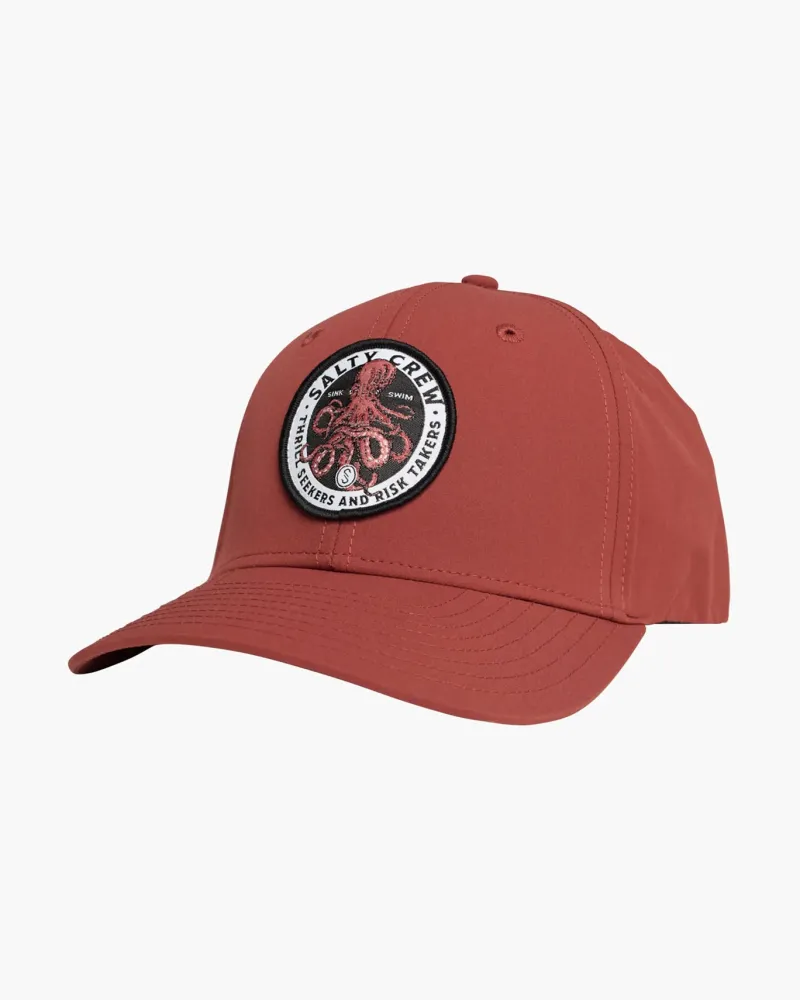 Salty Crew Hats And Headwear|Flies>Deep Reach Elastic 6 Panel Hat Mahogany