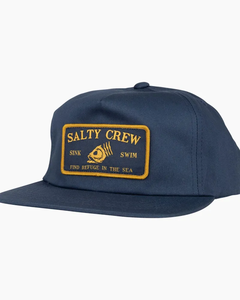 Salty Crew Fishing Apparel|Flies>Fishhead 5 Panel Hat Navy