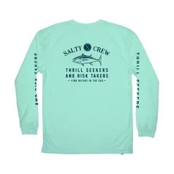 Salty Crew Long Sleeve Shirts Mens|Flies>Fishmonger LS Tech Tee Seafoam