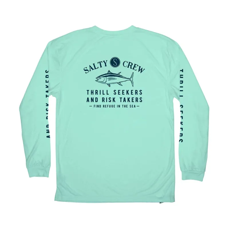 Salty Crew Long Sleeve Shirts Mens|Flies>Fishmonger LS Tech Tee Seafoam
