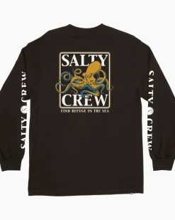 Salty Crew Long Sleeve Shirts Mens|Flies>Ink Slinger LS Tee Black