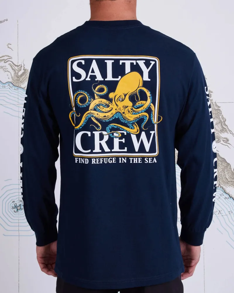 Salty Crew Long Sleeve Shirts Mens|Flies>Ink Slinger Std LS Tee Navy