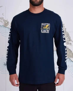 Salty Crew Long Sleeve Shirts Mens|Flies>Ink Slinger Std LS Tee Navy
