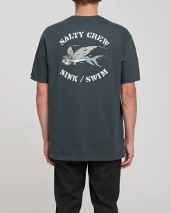 Salty Crew Short Sleeve Shirts Mens|Flies>Kamikaze Premium SS Tee Coal