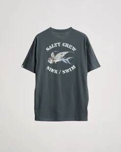 Salty Crew Short Sleeve Shirts Mens|Flies>Kamikaze Premium SS Tee Coal