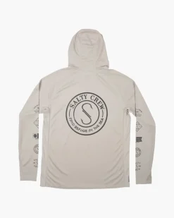 Salty Crew Long Sleeve Shirts Mens|Flies>Palomar Perforated Hood Grey