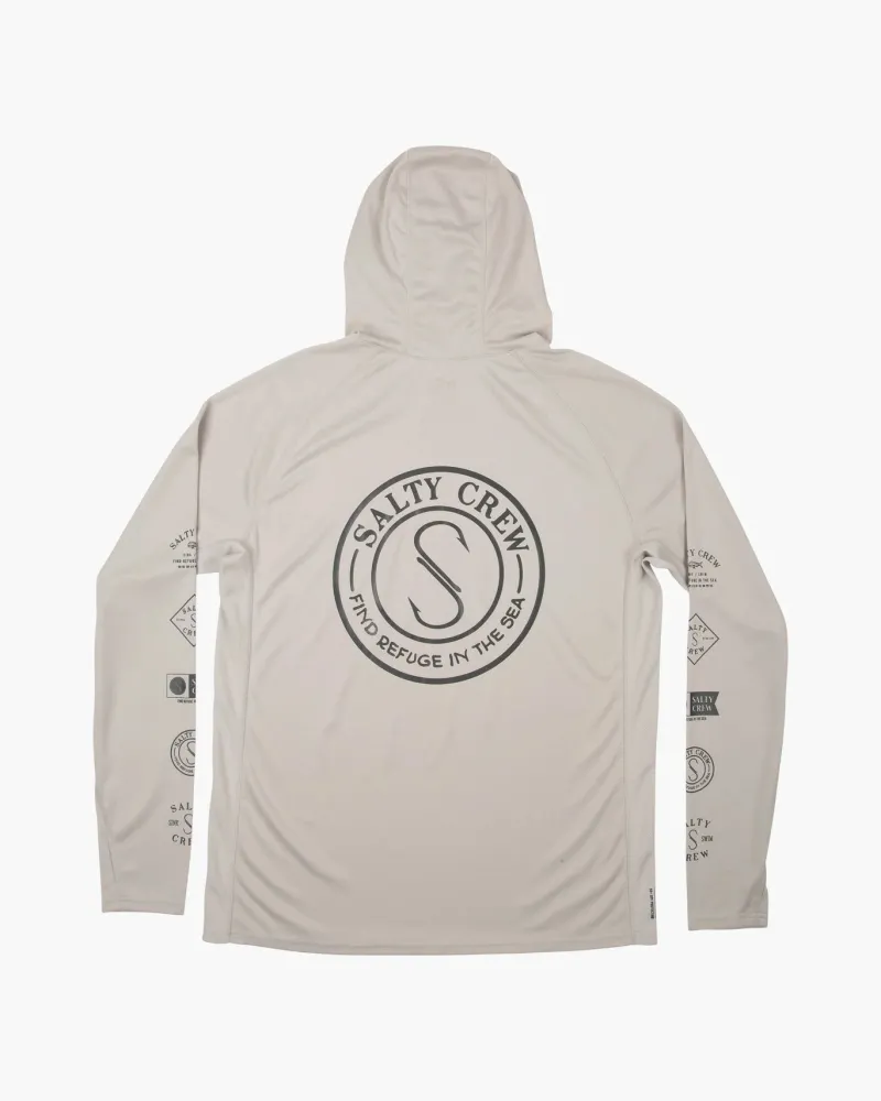 Salty Crew Long Sleeve Shirts Mens|Flies>Palomar Perforated Hood Grey