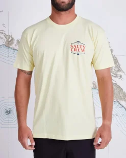 Salty Crew Short Sleeve Shirts Mens|Flies>Skipjack Premium SS Tee Banana