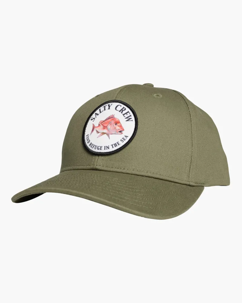 Salty Crew Hats And Headwear|Flies>Snap Attack 6 Panel Cap Military
